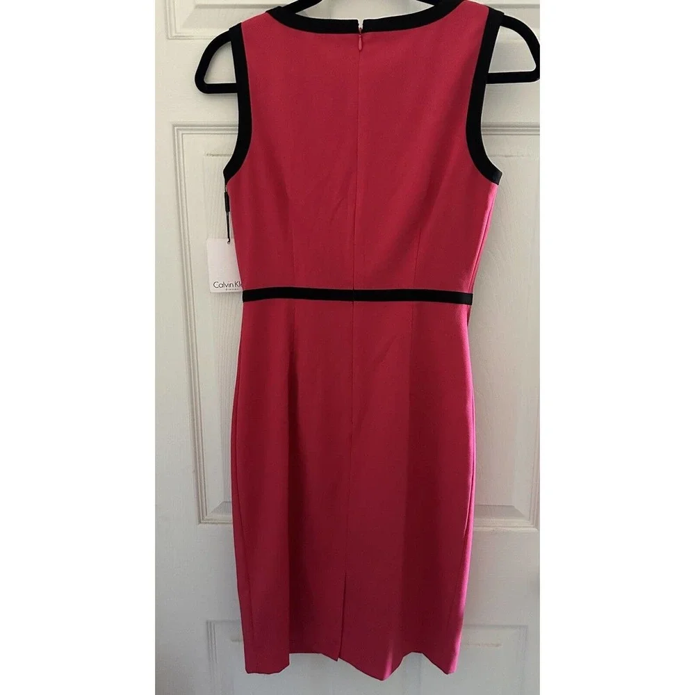 Calvin Klein Sleeveless Sheath Dress Pink Size 2 - Picture 6 of 6